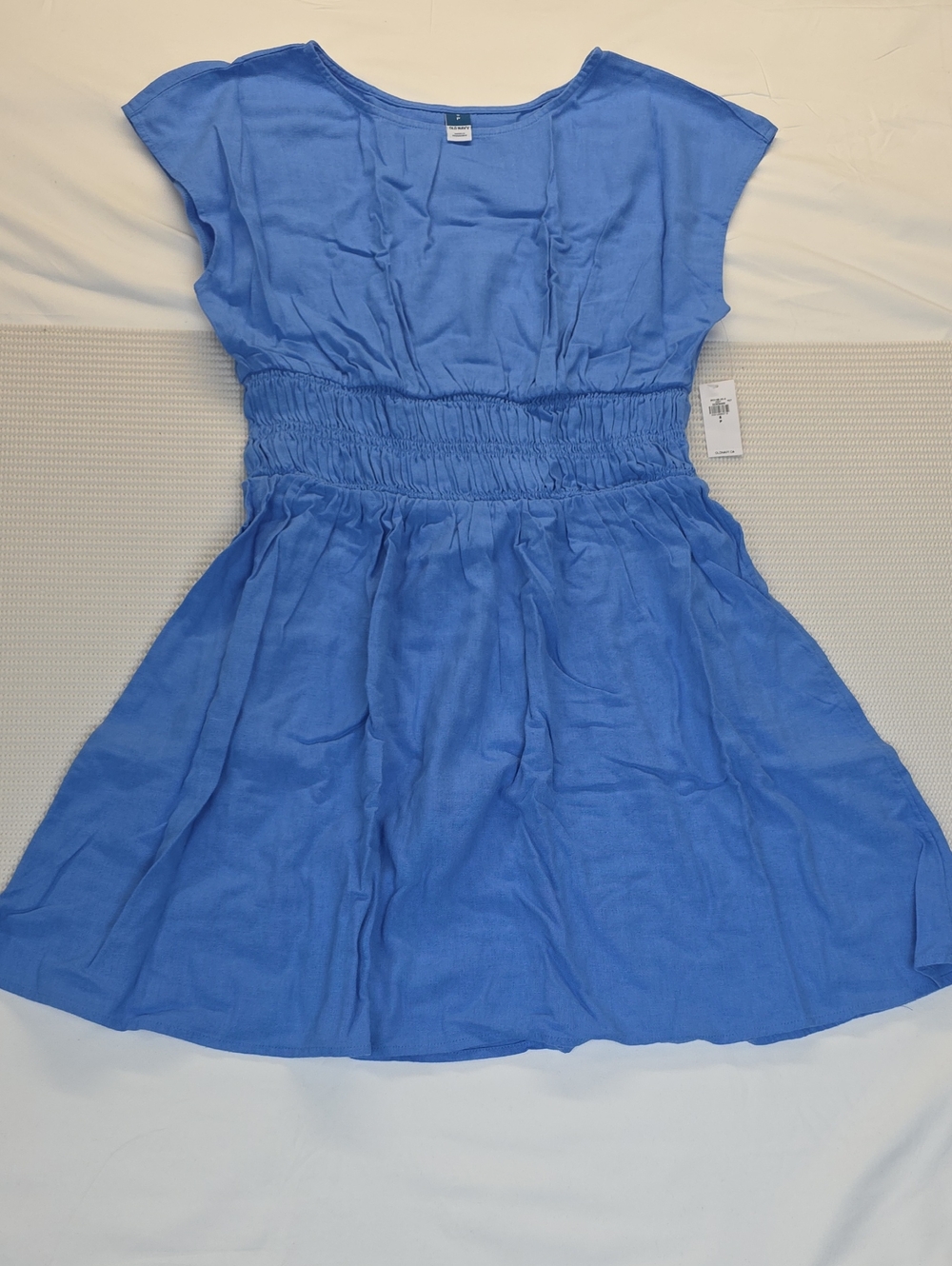 Old Navy Royal Blue Smocked-Waist Casual Dress Small Stretchy, waist.2903